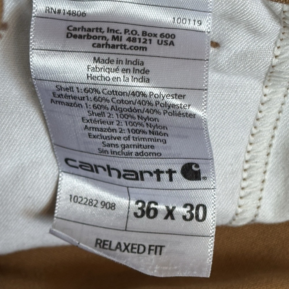 Carhartt Upland Field Pants Brown Double Brush Guard Knee Mens 36x30 - Picture 6 of 8